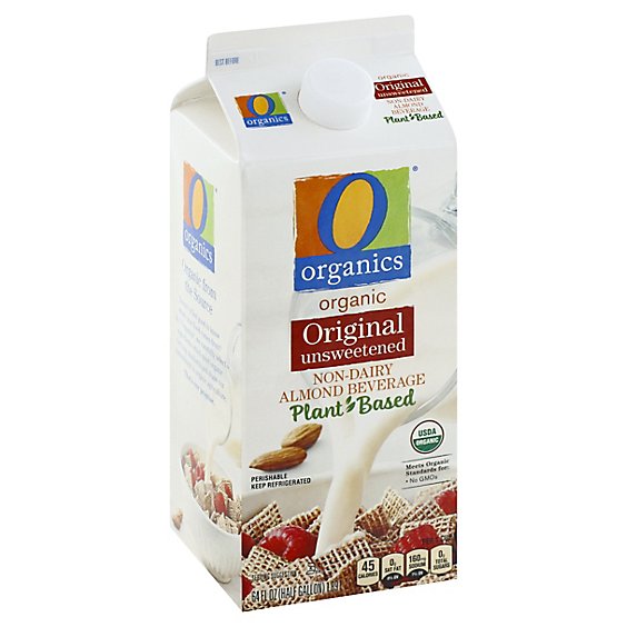 O Organics Organic Almondmilk Unsweetened Plain - Half Gallon