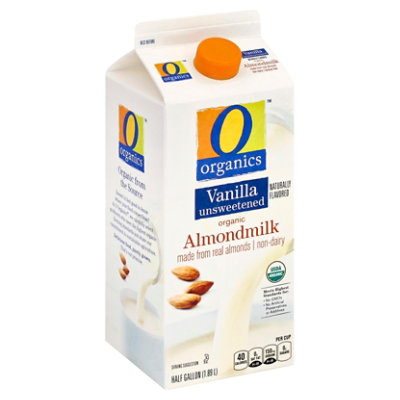 O Organics Organic Almondmilk Unsweetened Vanilla -Half Gallon