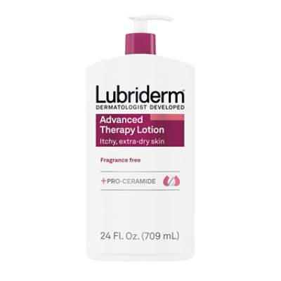 lubriderm advanced therapy lotion on face