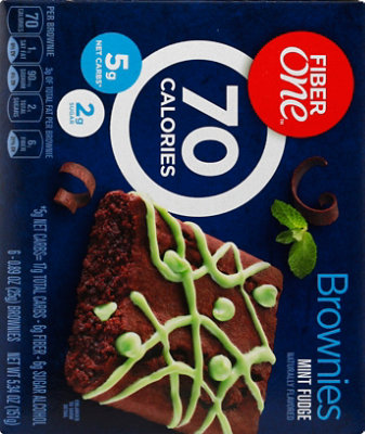 Fiber One Brownies 90 Calories Mint Fudge - 6-0.89 Oz - Image 6