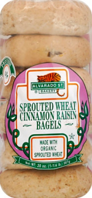 Alvarado St. Bakery Sprouted Wheat Cinnamon Raisin Bagels - 20 Oz - Image 2