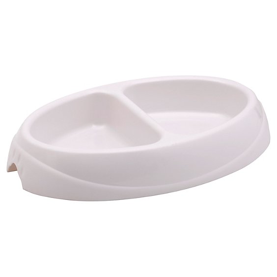 Petmate Pet Double Diner Side BySide White 1 Cup - Each