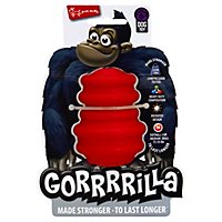 Yours Droolly Dog Toy Gorrrrilla Durable Rubber Medium Red Sleeve - Each - Image 1