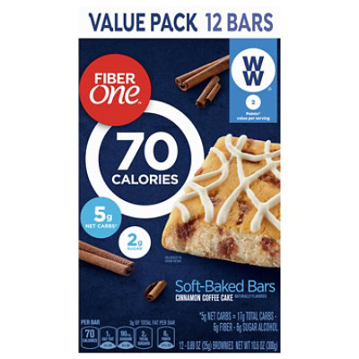 Fiber One Baked Bars 90 Calories Cinnamon Coffee Cake Value Pack - 12-0.89 Oz - Image 3