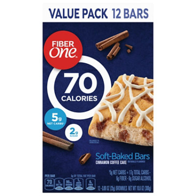 Fiber One Baked Bars 90 Calories Cinnamon Coffee Cake Value Pack - 12-0.89 Oz - Image 2