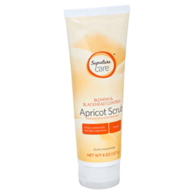 Signature Care Acne Treatment Salicylic Acid Apricot Scrub Blemish & Bleackhead Control - 8 Oz