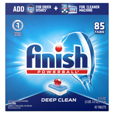 Finish Dishwasher Detergent Powerball All In 1 Deep Clean Tablets Fresh Scent 85 Count - 55.3 Oz