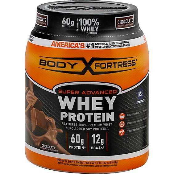 Body Fortress Whey Protein Super Advanced Chocolate - 32 Oz