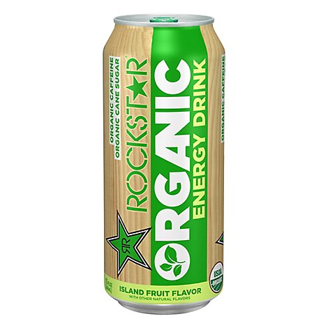 Rockstar Energy Drink Organic Island Fruit Flavor - 15 Fl. Oz.