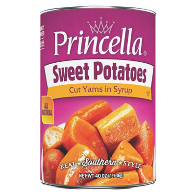 Princella Potatoes Cut Yams In Light Syrup Cut Sweet Potatoes - 40 Oz