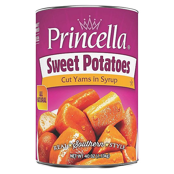 Princella Potatoes Cut Yams In Light Syrup Cut Sweet Potatoes - 40 Oz