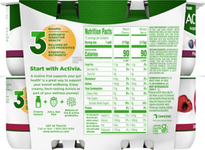 Activia Probiotic Yogurt Lowfat With Bifidus Black Cherry & Mixed Berry - 12-4 Oz - Image 6