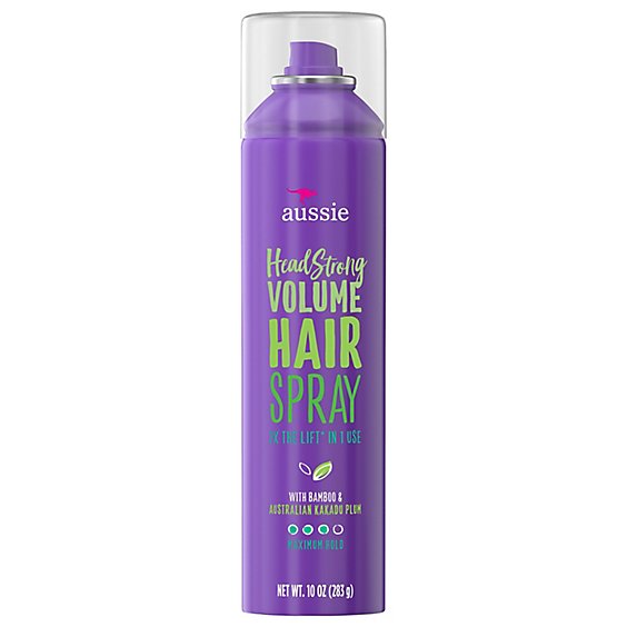 Aussie Headstrong Volume Hairspray Maximum Hold With Bamboo & Kakadu Plum - 10 Oz