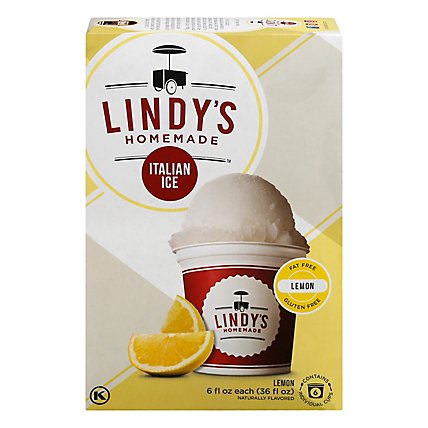 Lyndys Homemade Italian Ice Fat Free Gluten Free Lemon - 6 Fl. Oz. - Image 3