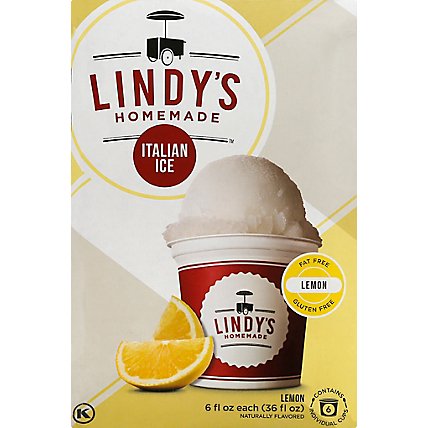 Lyndys Homemade Italian Ice Fat Free Gluten Free Lemon - 6 Fl. Oz. - Image 2