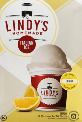 Lyndys Homemade Italian Ice Fat Free Gluten Free Lemon - 6 Fl. Oz. - Image 2