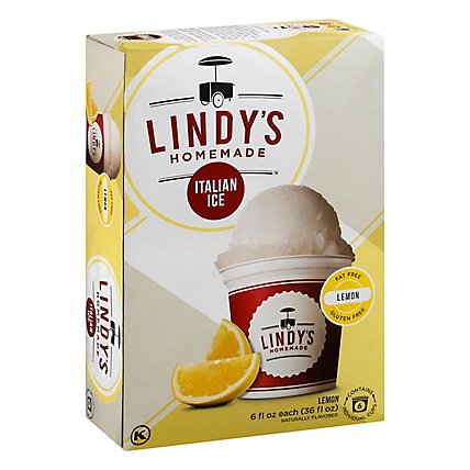 Lyndys Homemade Italian Ice Fat Free Gluten Free Lemon - 6 Fl. Oz. - Image 1