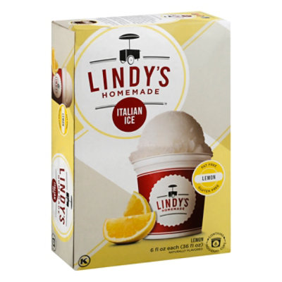 Lyndys Homemade Italian Ice Fat Free Gluten Free Lemon - 6 Fl. Oz. - Image 1