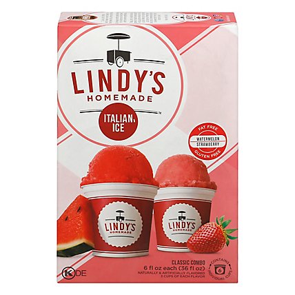 Lyndys Homemade Italian Ice Fat Free Gluten Free Watermelon & Strawberry - 6 Fl. Oz. - Image 3
