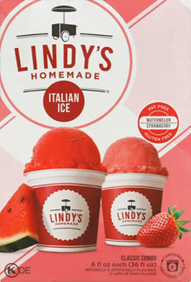 Lyndys Homemade Italian Ice Fat Free Gluten Free Watermelon & Strawberry - 6 Fl. Oz. - Image 2