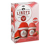 Lyndys Homemade Italian Ice Fat Free Gluten Free Watermelon & Strawberry - 6 Fl. Oz.