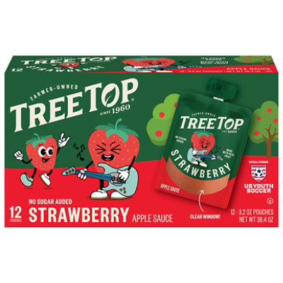 Tree Top Apple Sauce Strawberry Pouches - 12-3.2 Oz - Image 1