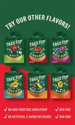 Tree Top Apple Sauce Strawberry Pouches - 12-3.2 Oz - Image 1