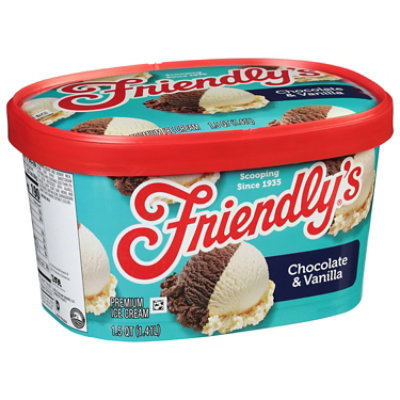 Friendly's Rich And Creamy Chocolate Ice Cream and Vanilla Ice Cream Tub - 1.5 Quart - Image 2
