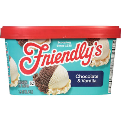 Friendly's Rich And Creamy Chocolate Ice Cream and Vanilla Ice Cream Tub - 1.5 Quart - Image 3