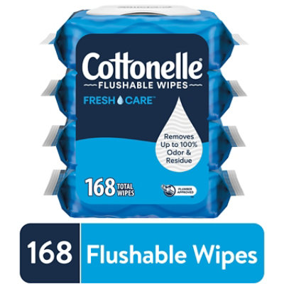 Cottonelle Fresh Care Flushable Wet Wipes 4 Flip-Top Packs with 42 Wipes Per Pack - Image 1