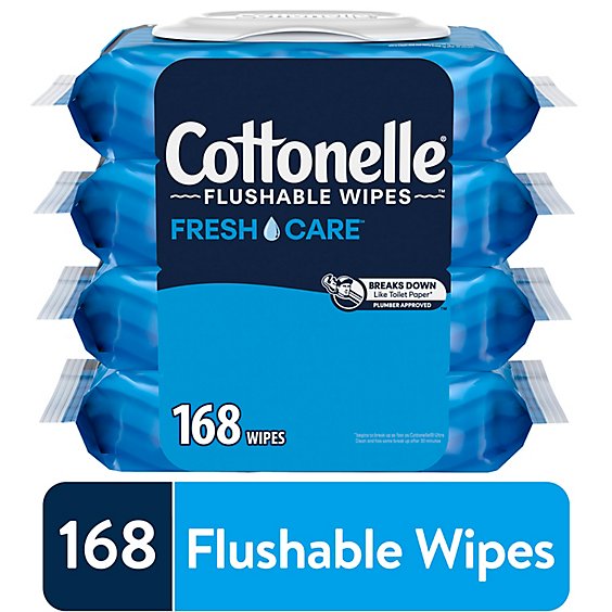 Cottonelle Fresh Care Flushable Flip Top Adult Wet Wipes - 4-42 Count