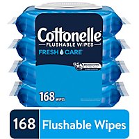 Cottonelle Fresh Care Flushable Flip Top Adult Wet Wipes - 4-42 Count - Image 1
