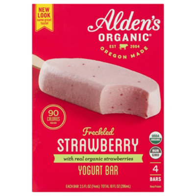 Aldens Organics Strawberry Yogurt Bars - 4-2.5 Fl. Oz.