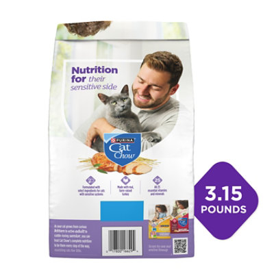 Purina Cat Chow Gentle Sensitive Stomach and Skin Dry Cat Food with Turkey - 3.15 Lb - Image 3