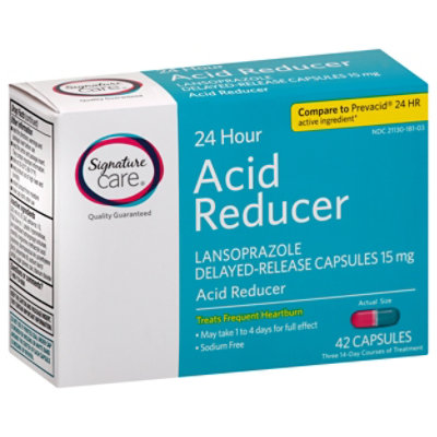 Signature Care Acid Reducer 24 Hour Lansoprazole Delayed Release 15mg Capsule - 42 Count