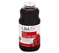 L & A Juice Pure No Sugar All Cranberry - 32 Fl. Oz.