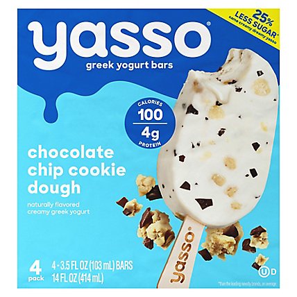 Yasso Frozen Yogurt Greek Bars Chocolate Chip Cookie Dough - 4-3.5 Fl. Oz. - Image 3