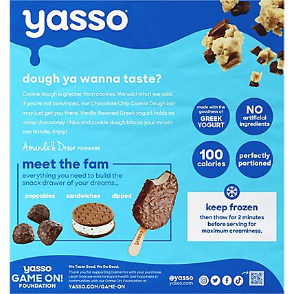 Yasso Frozen Yogurt Greek Bars Chocolate Chip Cookie Dough - 4-3.5 Fl. Oz. - Image 6