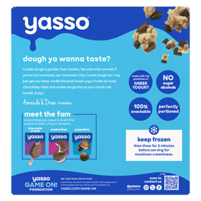 Yasso Frozen Yogurt Greek Bars Chocolate Chip Cookie Dough - 4-3.5 Fl. Oz. - Image 6