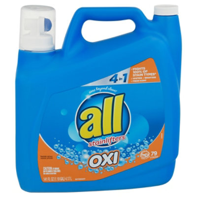  all Laundry Detergent Liquid With OXI Stain Removers And Whiteners 79 Loads - 141 Fl. Oz. 