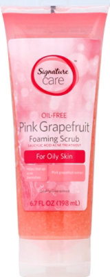 Signature Select/Care Acne Treatment Salicylic Acid Foaming Scrub Pink Grapefruit Oil Free - 8 Oz - Image 2