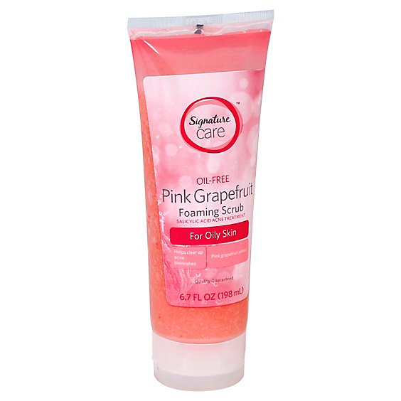 Signature Select/Care Acne Treatment Salicylic Acid Foaming Scrub Pink Grapefruit Oil Free - 8 Oz
