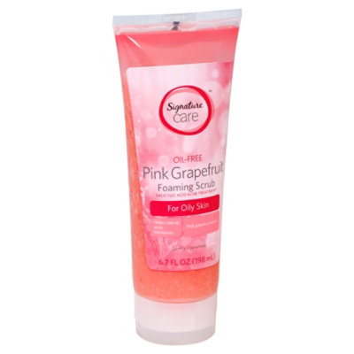 Signature Select/Care Acne Treatment Salicylic Acid Foaming Scrub Pink Grapefruit Oil Free - 8 Oz - Image 1