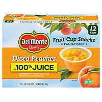 Del Monte Fruit Cup Snacks Peaches Diced Family Pack Cups - 12-4 Oz - Image 3