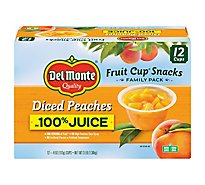 Del Monte Fruit Cup Snacks Peaches Diced Family Pack Cups - 12-4 Oz