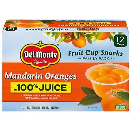 Del Monte Mandarin Oranges Fruit Cup Family Cups - 12-4 Oz - Image 3