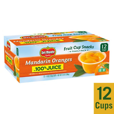 Del Monte Mandarin Oranges Fruit Cup Family Cups - 12-4 Oz - Image 1