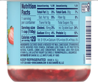 Dannon Fruit on the Bottom Strawberry Low Fat Yogurt 5.3 Oz - Image 6