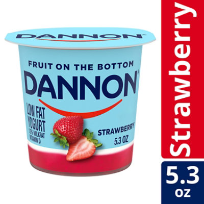 Dannon Fruit on the Bottom Strawberry Low Fat Yogurt 5.3 Oz - Image 2