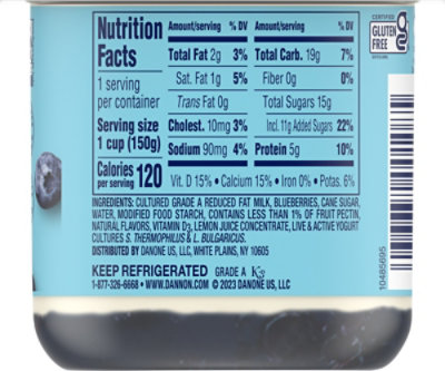 Dannon Fruit on the Bottom Blueberry Low Fat Yogurt 5.3 Oz - Image 6